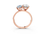 Rose gold Fancy Blue Marquise  and Emerald Cut Toi Moi Ring with Prong Setting_48