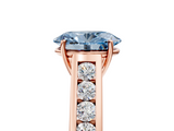 Rose gold Fancy Blue Oval  Brilliant Channel-Set Solitaire Ring with Four-Prong Setting_25