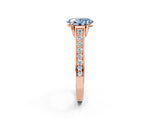 Rose gold Fancy Blue Oval  Brilliant Cut Diamond Engagement Ring with Pavé Band and Four-Prong Setting_51