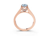 Rose gold Fancy Blue Oval  Brilliant Cut Diamond Engagement Ring with Pavé Band and Four-Prong Setting_52