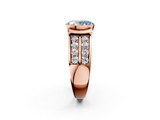 Rose gold Fancy Blue Oval  Brilliant Diamond Channel Set Wide Band Ring with Bezel Setting_22