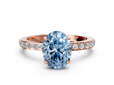 Rose gold Fancy Blue Oval  Brilliant Pavé Band Solitaire with Four-Prong Setting_37