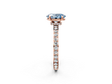 Rose gold Fancy Blue Oval  Brilliant Pavé Band Solitaire with Four-Prong Setting_39