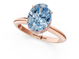 Rose gold Fancy Blue Oval  Brilliant Solitaire Engagement Ring with Six-Prong Setting and Classic Band_21
