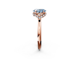 Rose gold Fancy Blue Oval  Brilliant Solitaire Engagement Ring with Six-Prong Setting and Classic Band_22