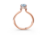 Rose gold Fancy Blue Oval  Brilliant Solitaire Engagement Ring with Six-Prong Setting and Classic Band_23