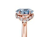 Rose gold Fancy Blue Oval  Brilliant Solitaire Engagement Ring with Six-Prong Setting and Classic Band_25