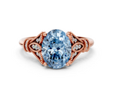Rose gold Fancy Blue Oval  Brilliant Solitaire with Pave Band and Four-Prong Setting_20