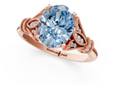 Rose gold Fancy Blue Oval  Brilliant Solitaire with Pave Band and Four-Prong Setting_21