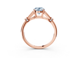 Rose gold Fancy Blue Oval  Brilliant Solitaire with Pave Band and Four-Prong Setting_23