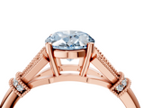 Rose gold Fancy Blue Oval  Brilliant Solitaire with Pave Band and Four-Prong Setting_24
