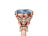 Rose gold Fancy Blue Oval  Brilliant Solitaire with Pave Band and Four-Prong Setting_25