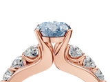Rose gold Fancy Blue Oval  Brilliant Solitaire with Side Stones on a Pave Band and Four-Prong Setting_28