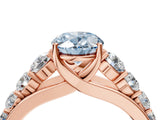 Rose gold Fancy Blue Oval Cut Brilliant Diamond Pavé Band with Six-Prong Setting_16