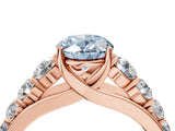 Rose gold Fancy Blue Oval Cut Brilliant Diamond Pavé Band with Six-Prong Setting_4