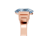Rose gold Fancy Blue Oval Cut Brilliant Solitaire Diamond Ring with Channel Set Band and Bar Prong Setting_5