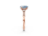 Rose gold Fancy Blue Oval Cut Brilliant Three-Stone Pave Band with Four-Prong Setting_2