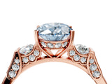 Rose gold Fancy Blue Oval Cut Brilliant Three-Stone Pave Band with Four-Prong Setting_4