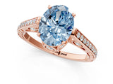 Rose gold Fancy Blue Oval  Cut Cathedral Pave Diamond Engagement Ring with Six-Prong Setting_33