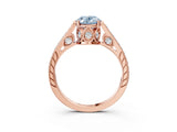 Rose gold Fancy Blue Oval  Cut Cathedral Pave Diamond Engagement Ring with Six-Prong Setting_35