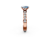 Rose gold Fancy Blue Oval  Cut Channel Set Diamond Engagement Ring with Four-Prong Setting_225
