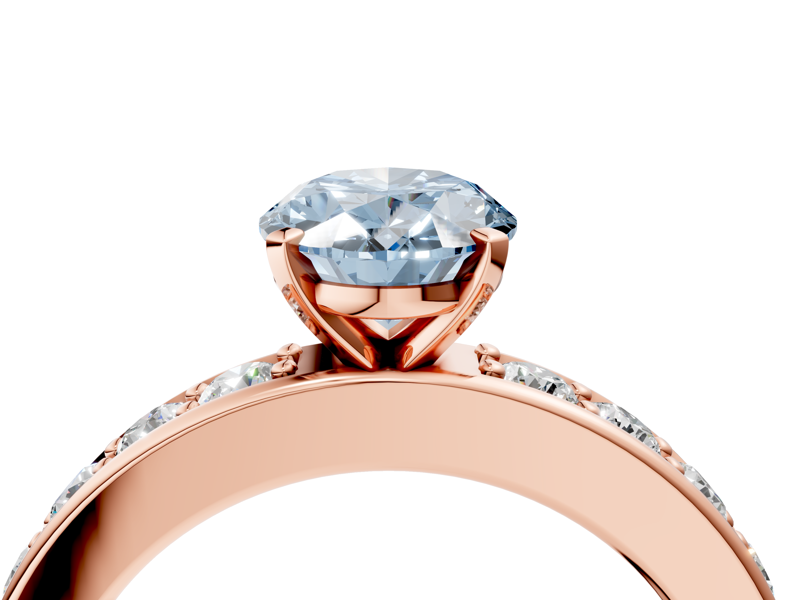 Rose gold Fancy Blue Oval  Cut Channel Set Diamond Engagement Ring with Four-Prong Setting_227