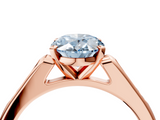 Rose gold Fancy Blue Oval  Cut Channel Set Solitaire Engagement Ring with Four-Prong Setting_222