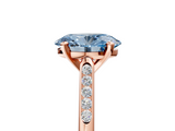 Rose gold Fancy Blue Oval  Cut Channel Set Solitaire Engagement Ring with Four-Prong Setting_223