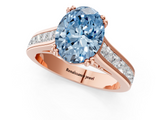 Rose gold Fancy Blue Oval  Cut Channel Set Solitaire Engagement Ring with Prong Setting_21