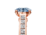 Rose gold Fancy Blue Oval  Cut Channel Set Solitaire Engagement Ring with Prong Setting_25