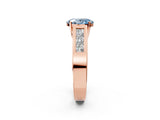 Rose gold Fancy Blue Oval Cut Cut Channel Set Solitaire Ring with Four-Prong Setting_2