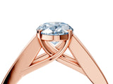Rose gold Fancy Blue Oval Cut Cut Channel Set Solitaire Ring with Four-Prong Setting_4