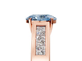 Rose gold Fancy Blue Oval Cut Cut Channel Set Solitaire Ring with Four-Prong Setting_5
