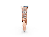 Rose gold Fancy Blue Oval Cut Cut Diamond Channel Set Pave Band with Tension Prong Setting_2