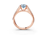 Rose gold Fancy Blue Oval Cut Cut Diamond Channel Set Pave Band with Tension Prong Setting_3
