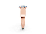 Rose gold Fancy Blue Oval Cut Cut Diamond Channel Set Solitaire Ring with Four-Prong Setting_2