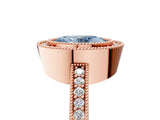 Rose gold Fancy Blue Oval Cut-Cut Diamond Halo Engagement Ring with Pave Band and Prong Setting_5