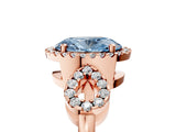 Rose gold Fancy Blue Oval Cut Cut Halo Diamond Infinity Band with Four-Prong Setting_5