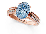 Rose gold Fancy Blue Oval Cut Cut Pave Split Shank Engagement Ring with Four-Prong Setting_1