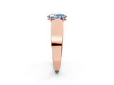 Rose gold Fancy Blue Oval Cut Diamond Channel Set Solitaire Ring with Four-Prong Setting_14