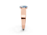 Rose gold Fancy Blue Oval Cut Diamond Channel Set Solitaire Ring with Four-Prong Setting_14