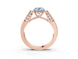 Rose gold Fancy Blue Oval Cut Diamond Channel Set Solitaire Ring with Four-Prong Setting_15