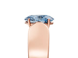 Rose gold Fancy Blue Oval Cut Diamond Channel Set Solitaire Ring with Four-Prong Setting_41