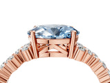 Rose gold Fancy Blue Oval Cut Diamond Cluster Pavé Band with Four-Prong Setting_7