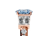 Rose gold Fancy Blue Oval Cut Diamond Engagement Ring with Baguette Side Stones and Channel Set Band_24