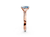 Rose gold Fancy Blue Oval Cut Diamond Engagement Ring with Side Stone Accents and Four-Prong Setting_14