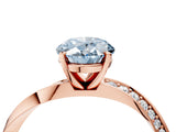 Rose gold Fancy Blue Oval Cut Diamond Engagement Ring with Side Stone Accents and Four-Prong Setting_64