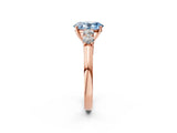 Rose gold Fancy Blue Oval  Cut Diamond Five-Stone Prong Set White Gold Ring_34