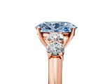 Rose gold Fancy Blue Oval  Cut Diamond Five-Stone Prong Set White Gold Ring_37