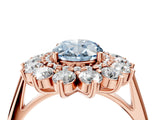 Rose gold Fancy Blue Oval Cut Diamond Floral Double Halo Engagement Ring with Prong Setting_28
